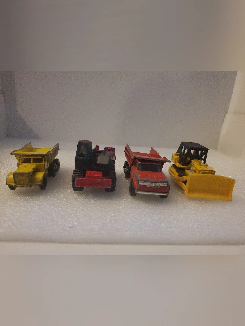 4 Vintage Matchbox Lesney Various Diecast Toy Construction Vehicles Lot
